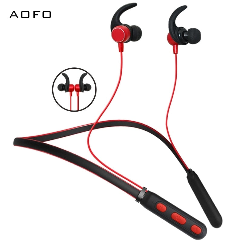 AOFO High Quality Smallest wireless earphones, Stereo running waterproof earbuds, magnetic blue tooth headset with mic